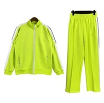 yellow green track suit