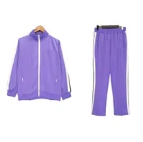 light purple track suit