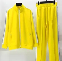 yellow track suit