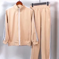 beige track suit