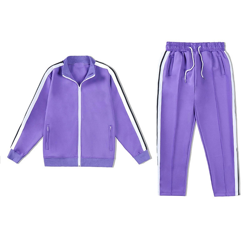 light purple track suit