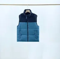 blue puffer vest