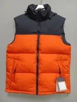 orange and black top down vest