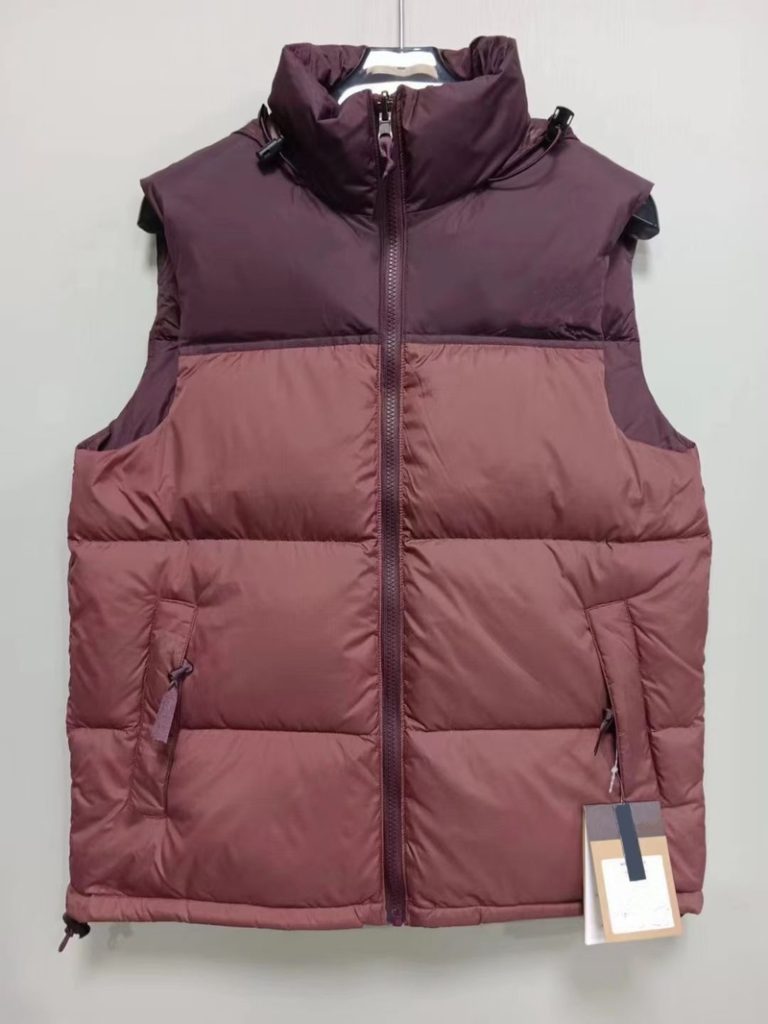 maroon red puffer vest