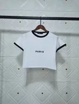 white paris crop top t shirt