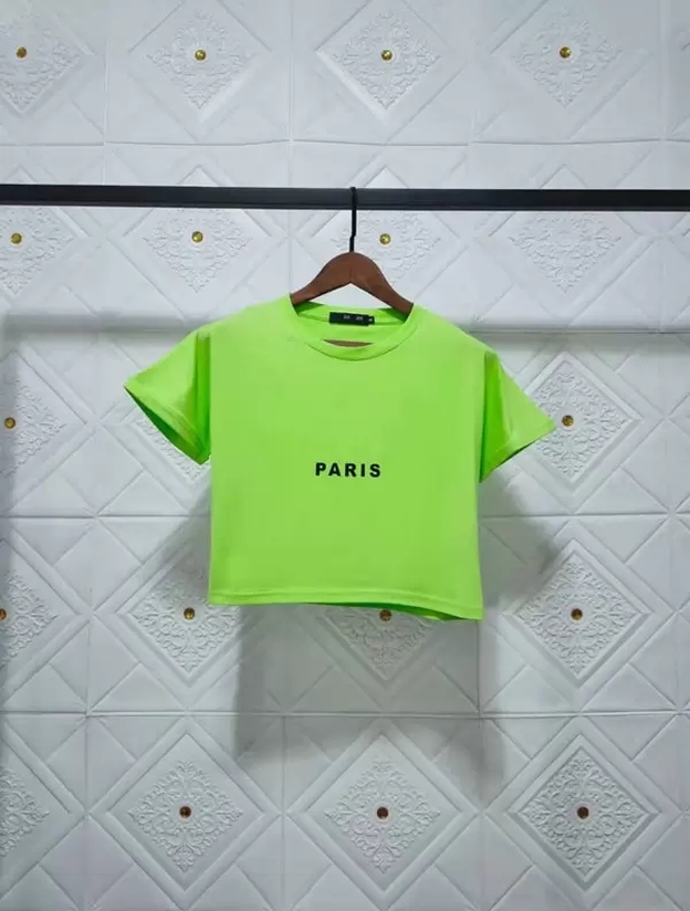 green paris crop top t shirt