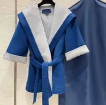 blue coat with belt