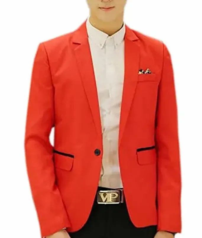 Red suit jacket