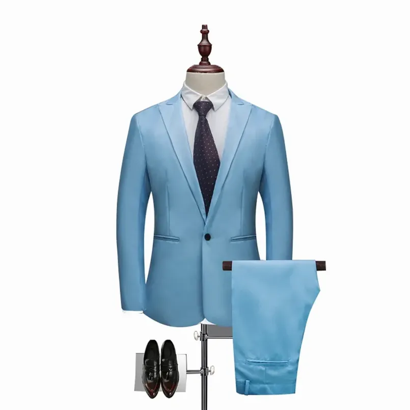 sky blue suit